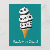 Sweet Panda Beer Ice Cream Cone Briefkaart (Voorkant)