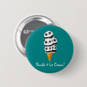 Sweet Panda Beer Ice Cream Cone Ronde Button 5,7 Cm (Voorkant /achterkant)