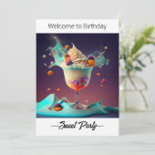 Sweet Party. Oorspronkelijke uitnodiging. Save The Date (Staand voorkant)