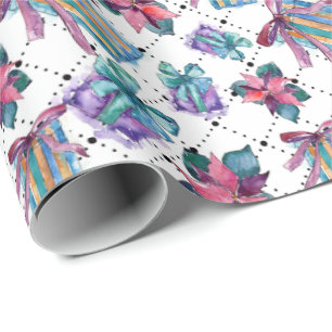 Sweet Pastel Christmas Waterverf Gift Wrap Cadeaupapier