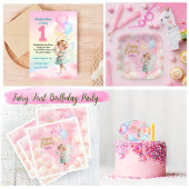 Sweet Pastel Fairy 1er anniversaire Invitation