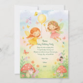 Sweet Pastel Fairy Invitation Anniversaire Pour Fi (Devant)
