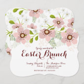 Sweet Pastel Floral Easter Brunch Uitnodiging (Voorkant / Achterkant)