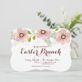 Sweet Pastel Floral Easter Brunch Uitnodiging (Staand voorkant)