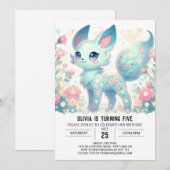 Sweet Pastel Fox digitale verjaardag Kaart (Voorkant / Achterkant)