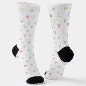 Sweet Pastel Hearts Pattern Sokken (Gebogen)