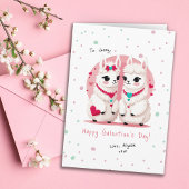 Sweet Pastel Llama Pun BFF Galentine's Day Kaart