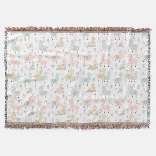 Sweet Pastel Llamas Deken (Voorkant)