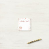 Sweet Pastels Rendier Lovebirds Persoonlijke naam Post-it® Notes (Op bureau)