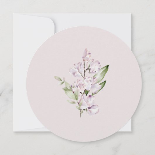 Sweet Pea flower Baby brunch elegant Rond Kaart (Achterkant)
