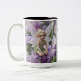 Sweet Pea Flower Fairy Tweekleurige Koffiemok
