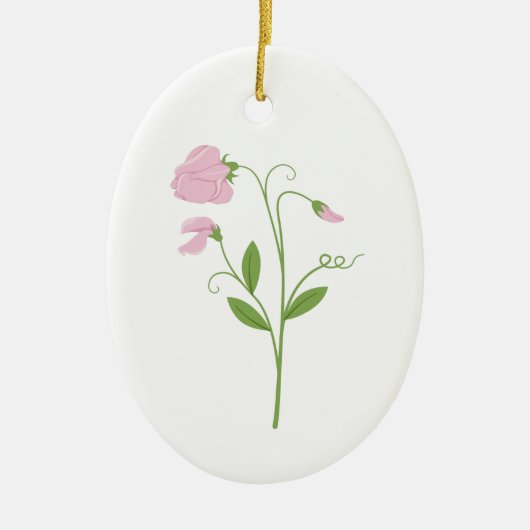 Sweet Pea Flower Keramisch Ornament (Voorkant)