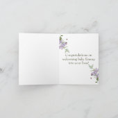 Sweet Pea Flowers feliciteert nieuwe baby Kaart (Binnen)