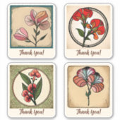 Sweet pea Flowers Groovy Retro Specialized Sticker (Voorkant)
