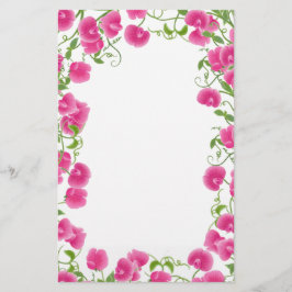 Sweet Pea Flowers Stationery Briefpapier