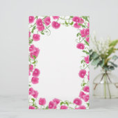 Sweet Pea Flowers Stationery Briefpapier (Staand voorkant)