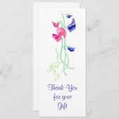 Sweet Pea-kaart "Dank u wel" Kaart (Voorkant / Achterkant)