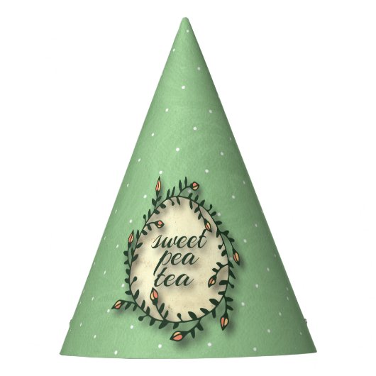 Sweet Pea Tea Birthday - Green Polka-Dot Feesthoedjes (Voorkant)