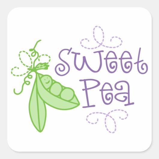 Sweet Pea Vierkante Sticker (Voorkant)