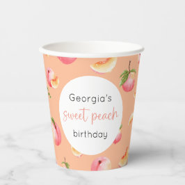 Sweet Peach 1e verjaardag Papieren Bekers