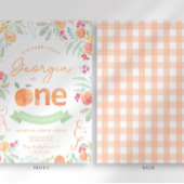 Sweet Peach 1e Verjaardag uitnodiging