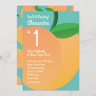 Sweet Peach 1er Anniversaire Cute Invitations