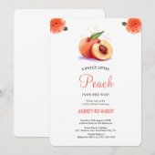SWEET PEACH bébé douche invitation (Devant / Derrière)