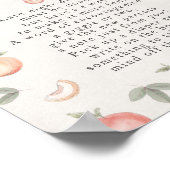 Sweet Peach Boho Luier Gedachten baby shower teken Poster (Hoek)