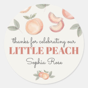 Sweet Peach Boho Verjaardag of baby shower Favor T Ronde Sticker