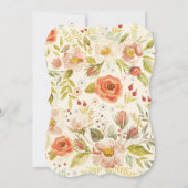 Sweet Peach Floral Invitation premier anniversaire (Dos)