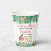Sweet Peach Girls 1ste verjaardag Papieren Bekers (Achterkant)