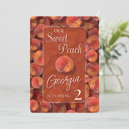 Sweet Peach Invitation d'anniversaire (Debout devant)