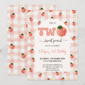 Sweet Peach Invitation du 2e anniversaire (Devant / Derrière)
