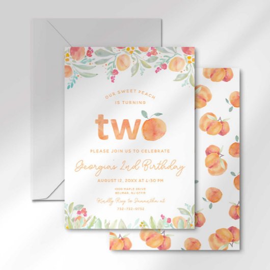 Sweet Peach Invitation du 2e anniversaire