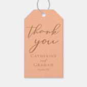 Sweet Peach minimalistisch script zomer bruiloft Cadeaulabel (Voorkant)