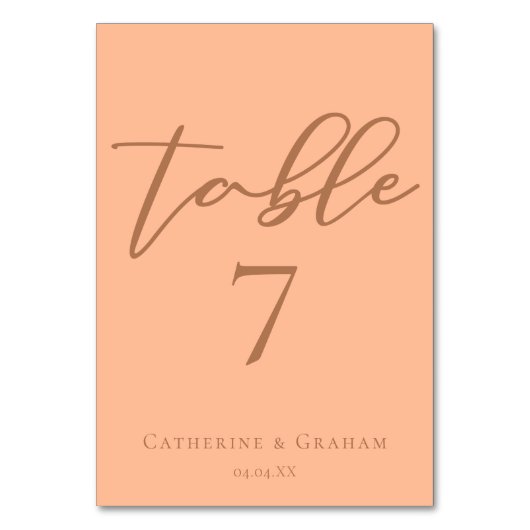 Sweet Peach minimalistisch script zomer bruiloft Kaart (Achterkant)