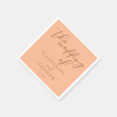 Sweet Peach minimalistisch script zomer bruiloft Servet (Hoek)