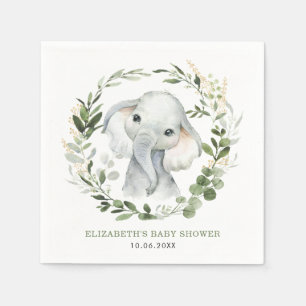 Sweet Peanut Elephant Botanical Greenery Baby Servet