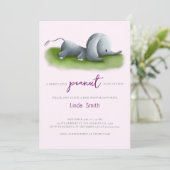 Sweet Peanut Olifant Meisje Baby shower Kaart (Staand voorkant)