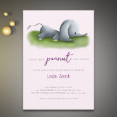 Sweet Peanut Olifant Meisje Baby shower Kaart