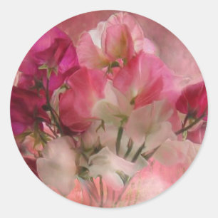 Sweet Peas Art Magnet Ronde Sticker