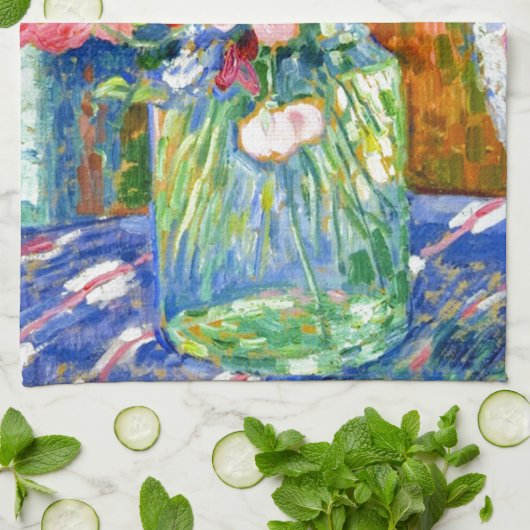 Sweet Peas Jar Theo van Rysselberghe Theedoek (Gevouwen)