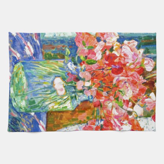 Sweet Peas Jar Theo van Rysselberghe Theedoek (Horizontaal)