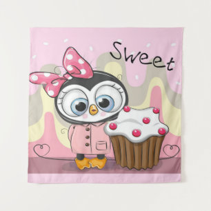 Sweet Penguin Cupcake Wandkleed