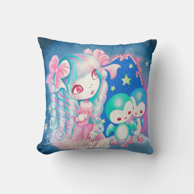 Sweet Penguin Kerstmis Kussen (Voorkant)