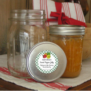Sweet Pepper Jelly Custom Canning Jar Sticker