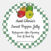 Sweet Pepper Jelly Custom Canning Jar Sticker (Voorkant)
