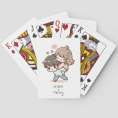 Sweet Personalized Chibi-stijl speels paar Pokerkaarten (Achterkant)