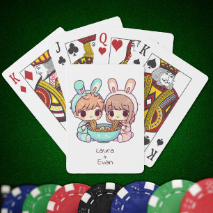 Sweet Personalized Chibi-Style Ramen Paar Pokerkaarten