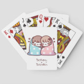 Sweet Personalized Chibi-Style Snuggle Paar Pokerkaarten (Achterkant)